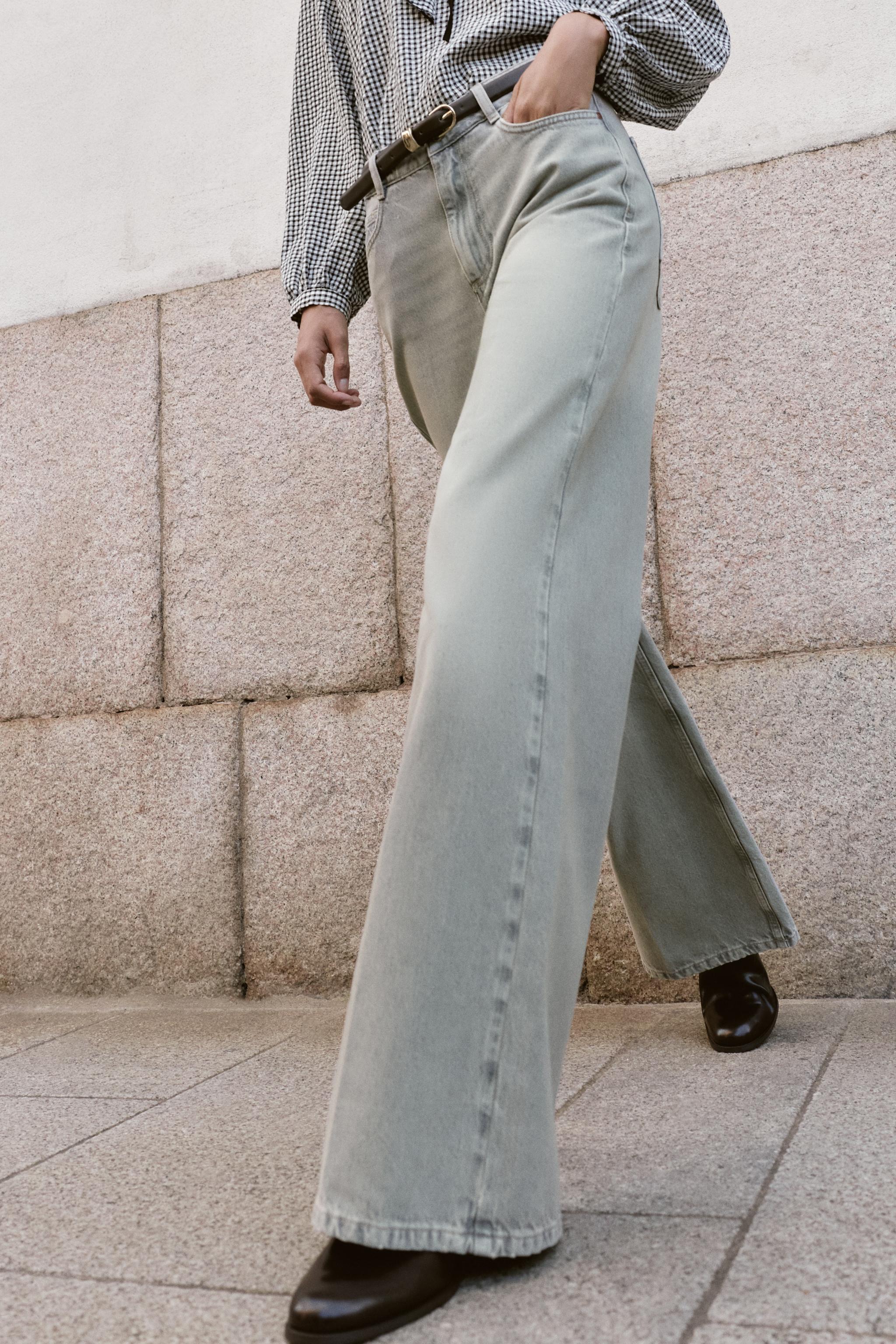 Z1975 HIGH-WAISTED WIDE LEG BELTED JEANS